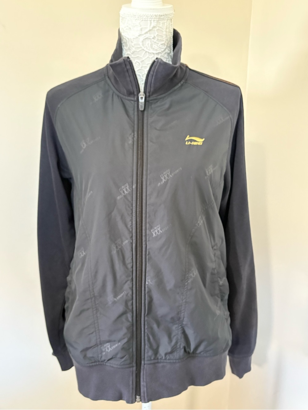 Li-Ning X-Sports Black Track Jacket XL Full Zip Y2K Streetwear Athletic
